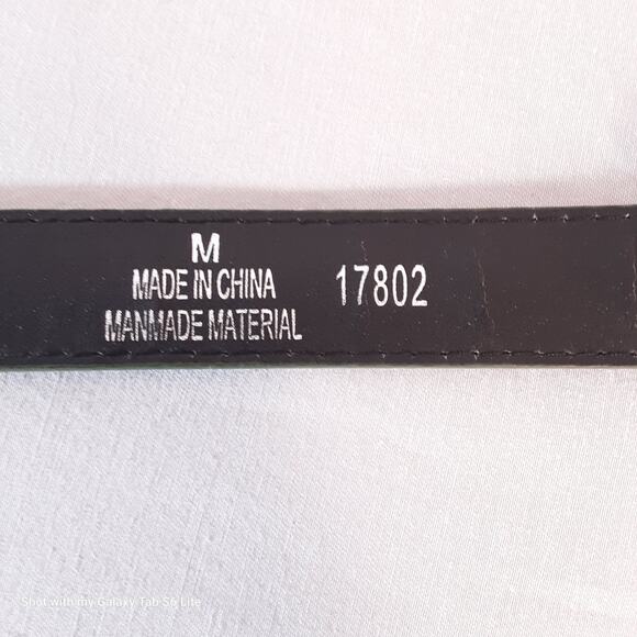 Metallic Olive Green Belt Womens Medium Waist Textured Pattern - Picture 9 of 12